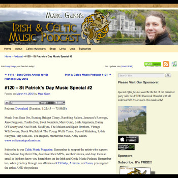 Marc Gunn’s Celtic Podcast – Best Celtic Artists for St. Patrick’s Day 2012