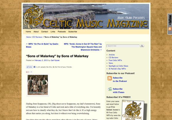 Celtic Music Magazine – Album Review